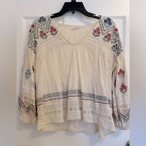 Anthropologie Kayla Embroidered Blouse